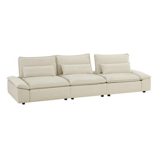 Minimalist Chenille 3-Seater Modular Sofa with Adjustable Backrest