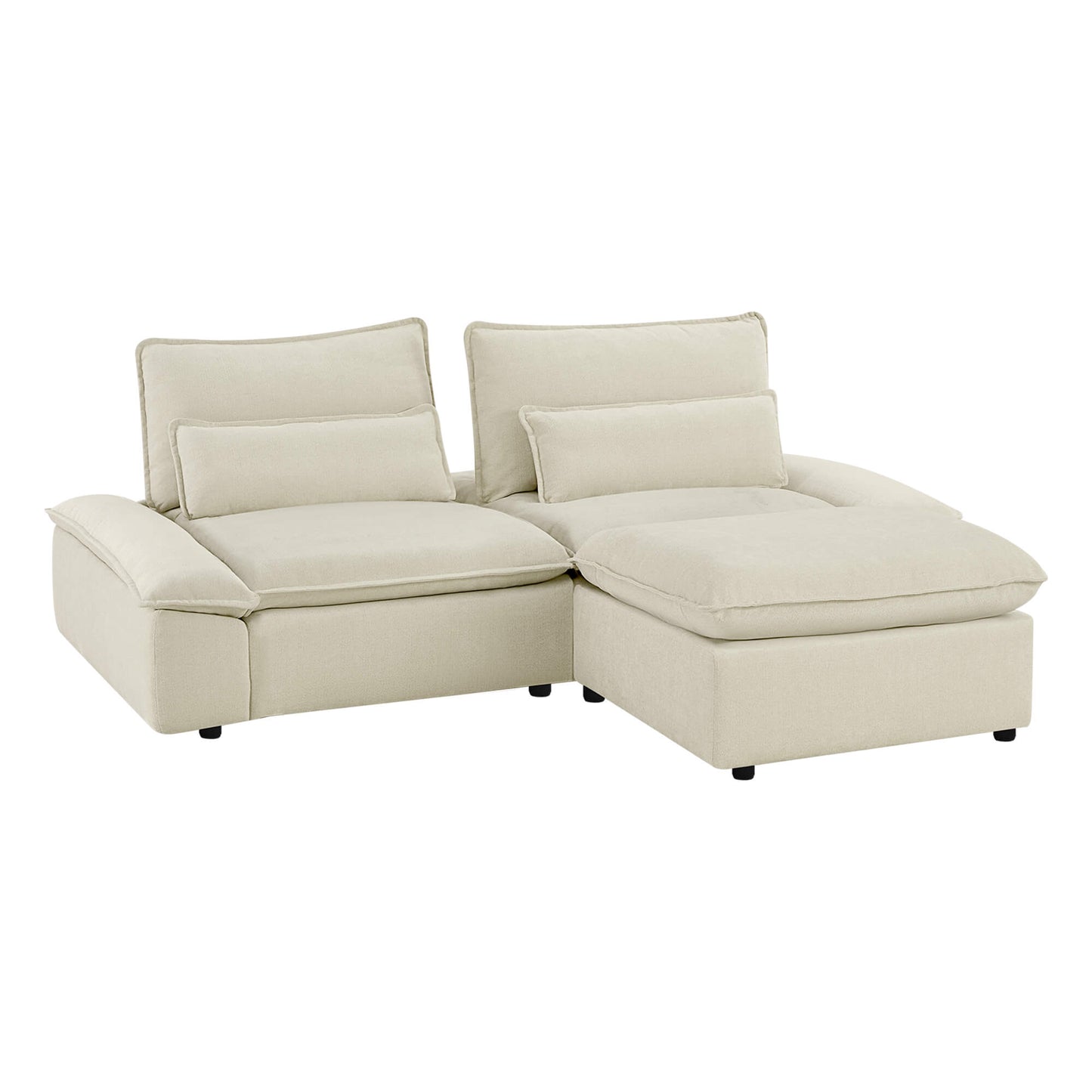 Minimalist Chenille 3-Seater Modular Sofa with Adjustable Backrest