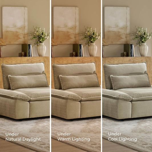 Minimalist Chenille 3-Seater Modular Sofa with Adjustable Backrest