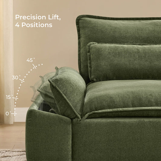 Minimalist Chenille 3-Seater Modular Sofa with Adjustable Backrest