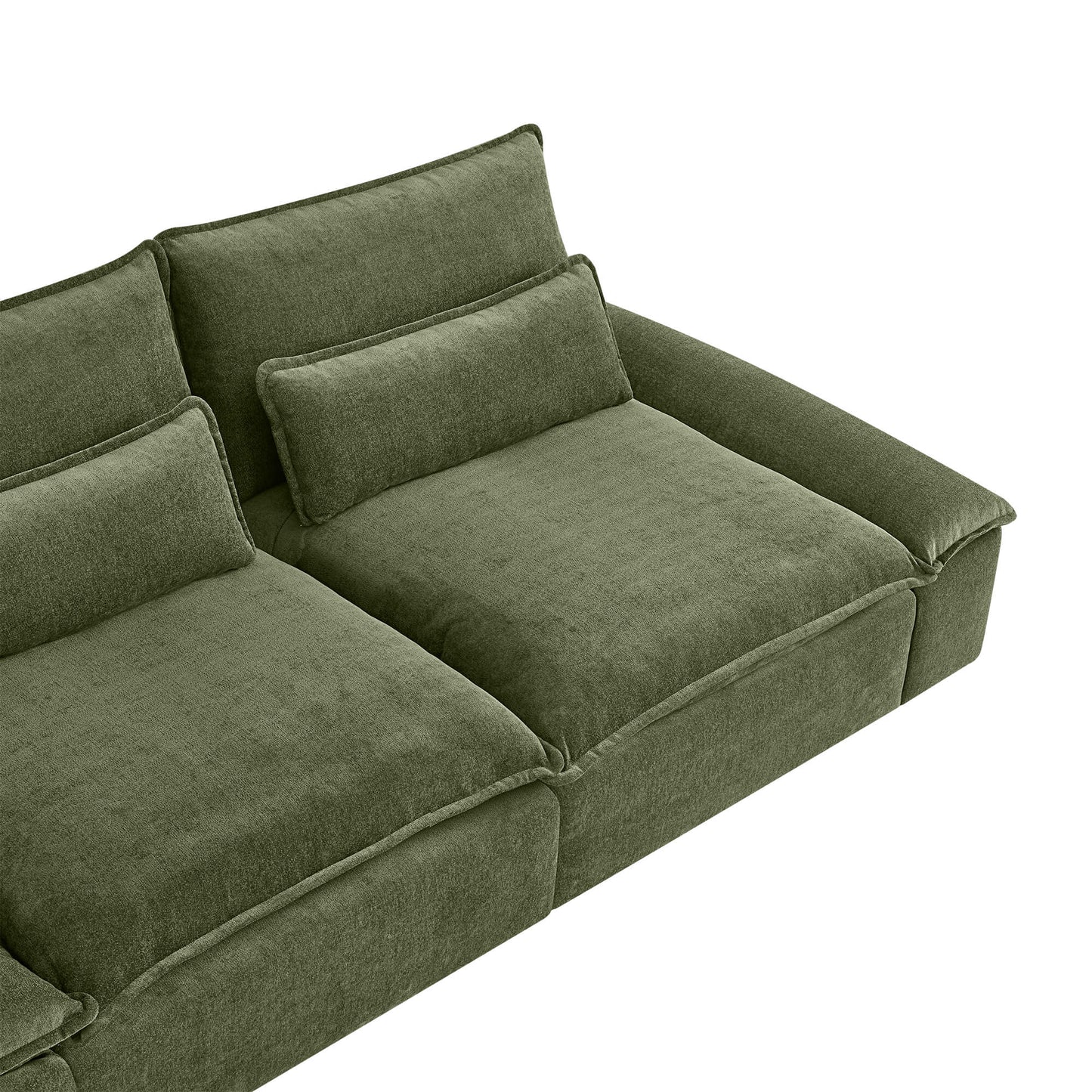 Minimalist Chenille 4-Seater Modular Sofa with Adjustable Backrest