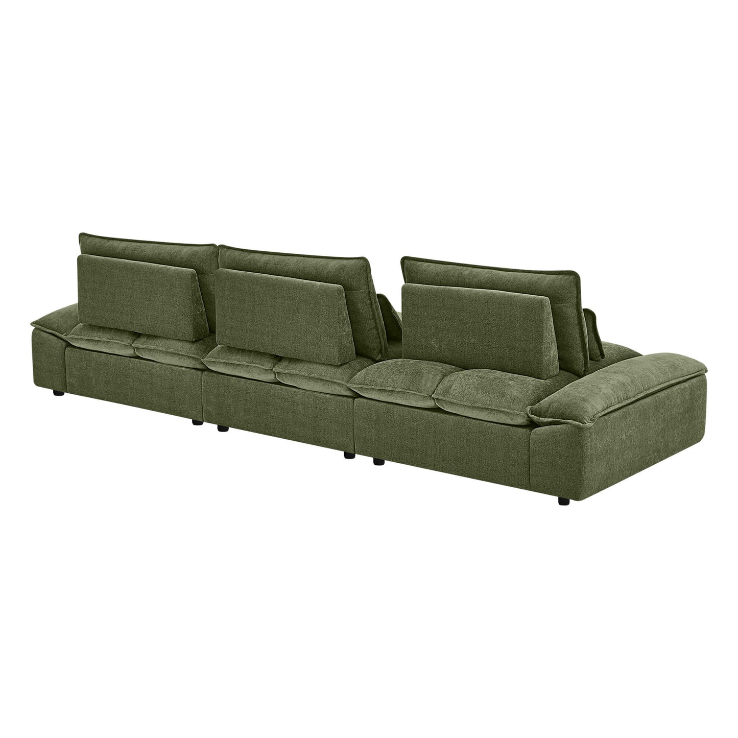 Minimalist Chenille 4-Seater Modular Sofa with Adjustable Backrest
