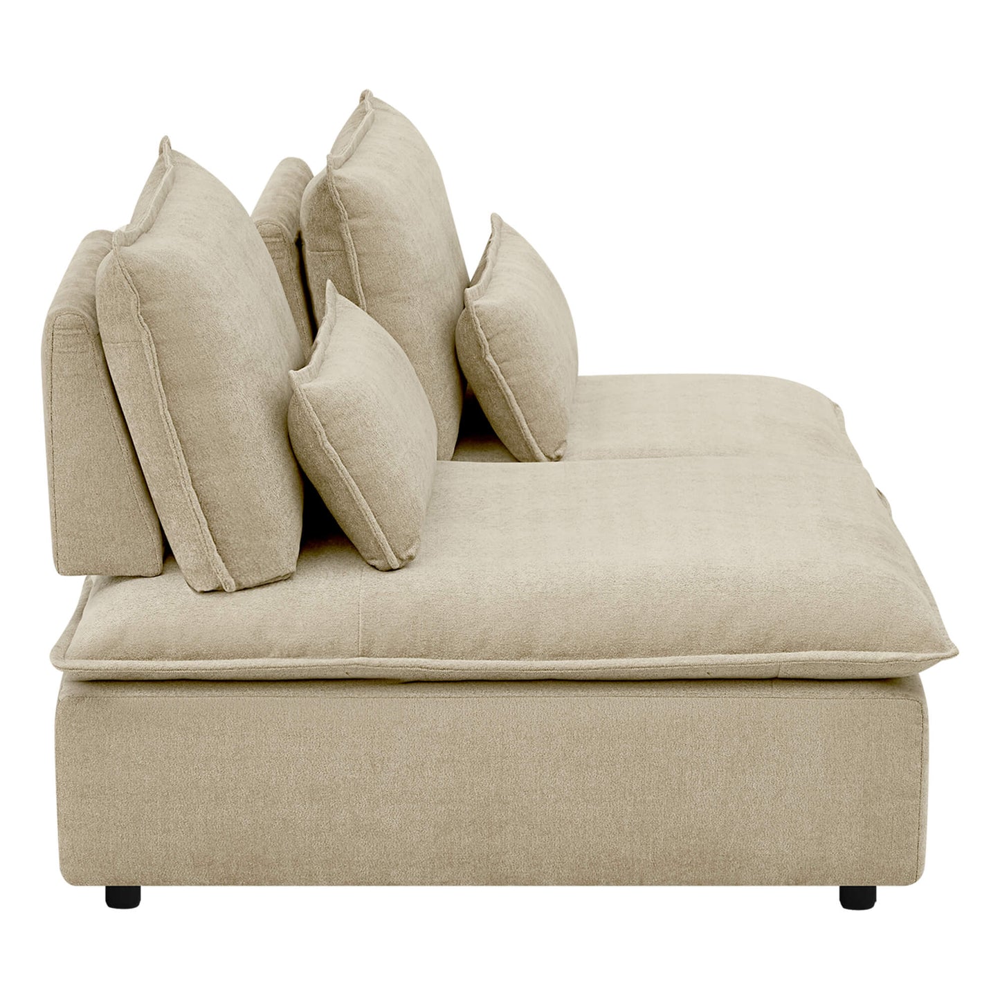 Minimalist Chenille 4-Seater Modular Sofa with Adjustable Backrest