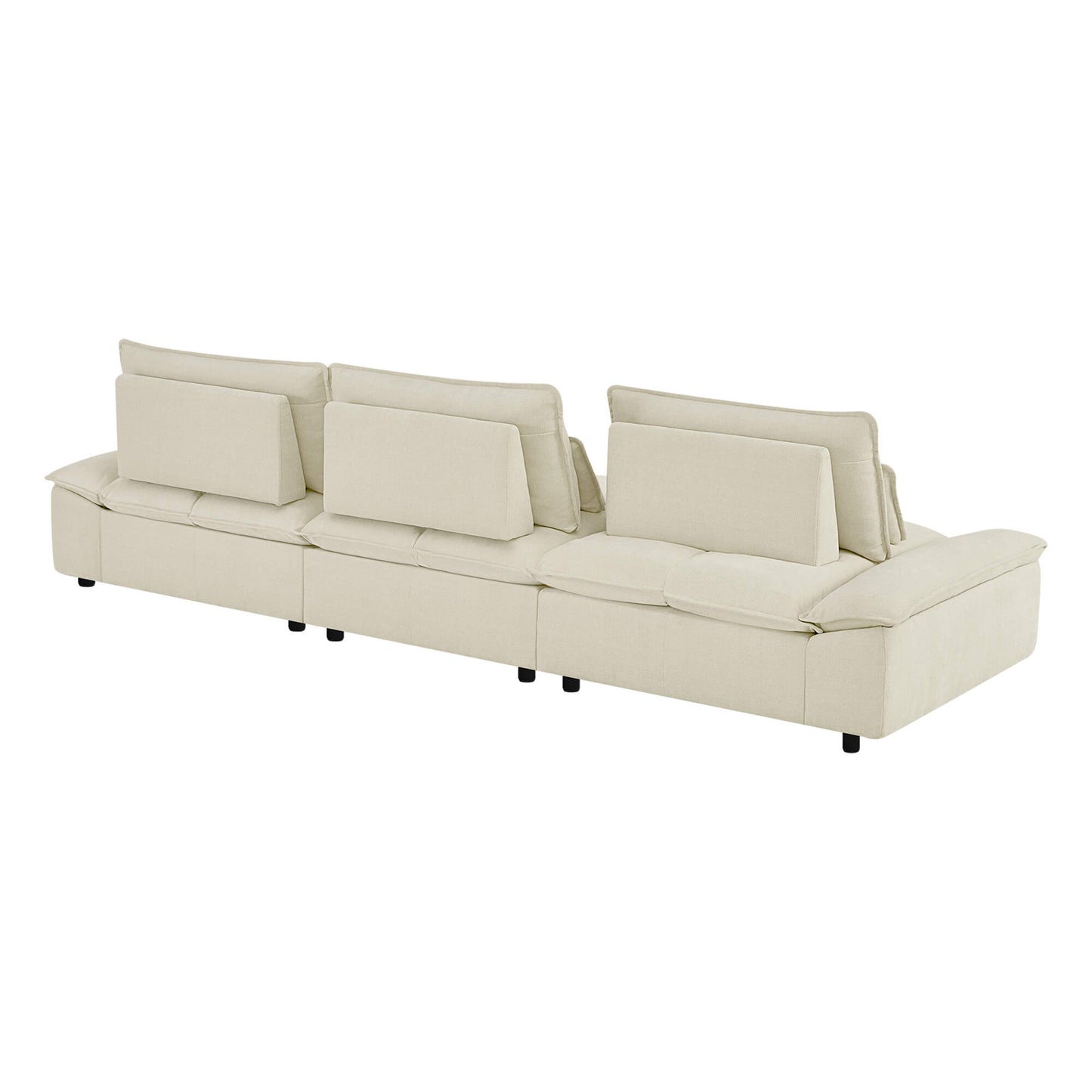 Minimalist Chenille 4-Seater Modular Sofa with Adjustable Backrest