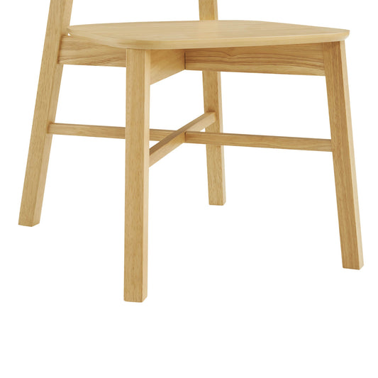 Minimalist Wood Dining Chair with Slatted Back Design