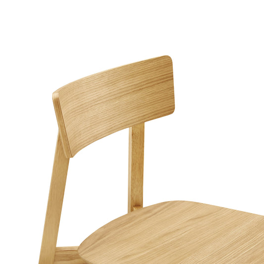 Minimalist Wood Dining Chair with Slatted Back Design