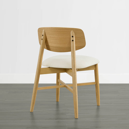 Minimalist Wood Dining Chair with Slatted Back Design