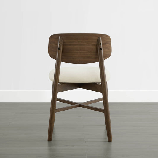 Minimalist Wood Dining Chair with Slatted Back Design