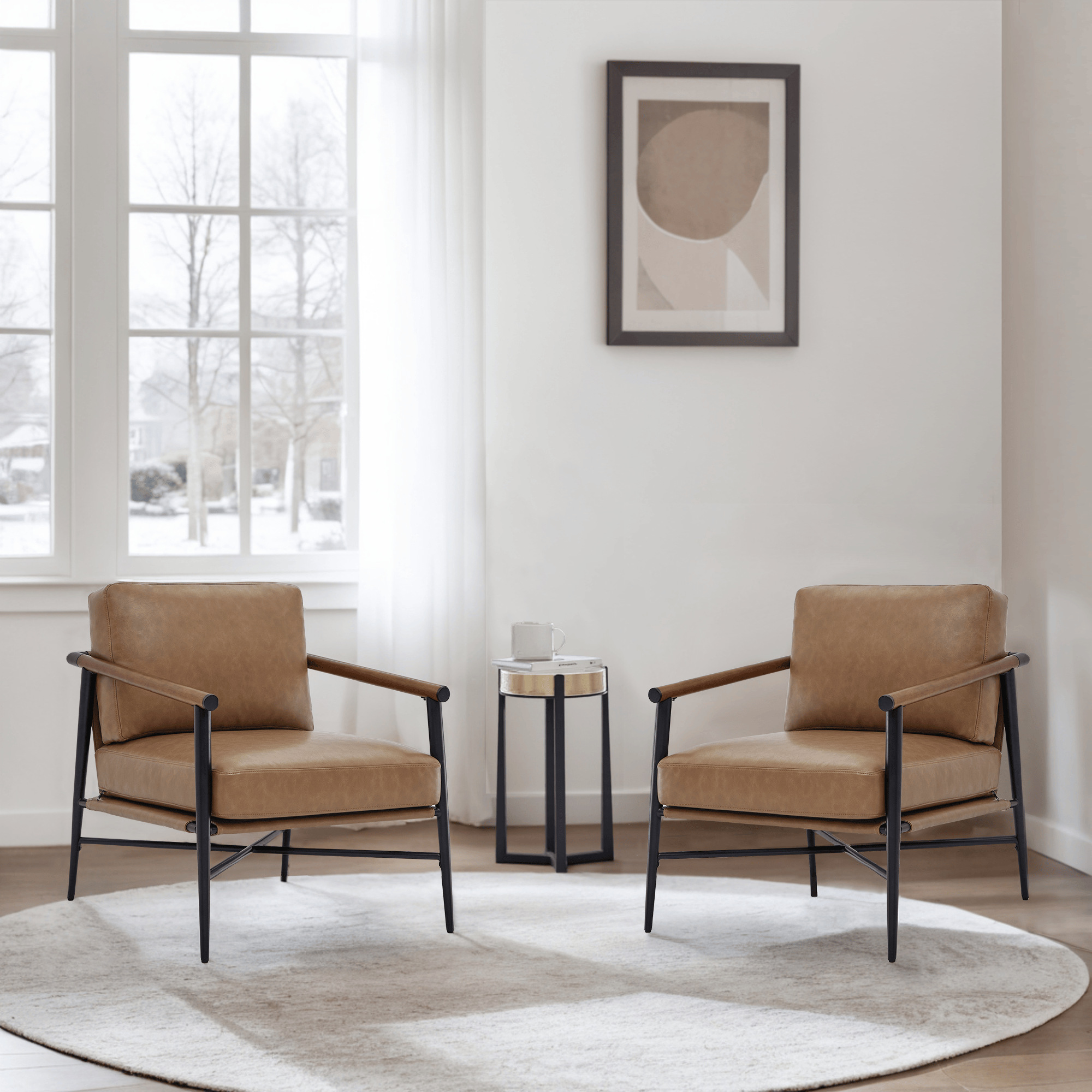 Modern Accent Chair in Elegant Velvet Upholstery