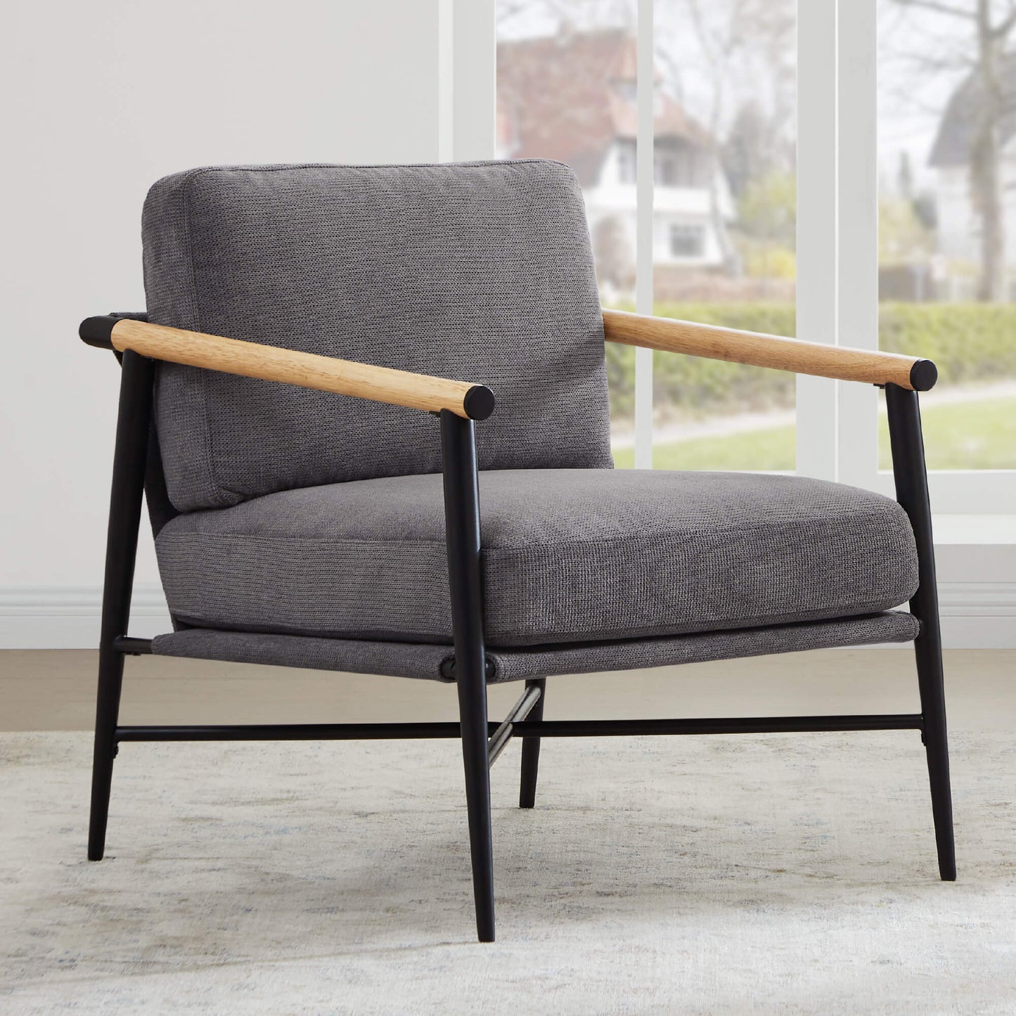 Modern Accent Chair in Elegant Velvet Upholstery