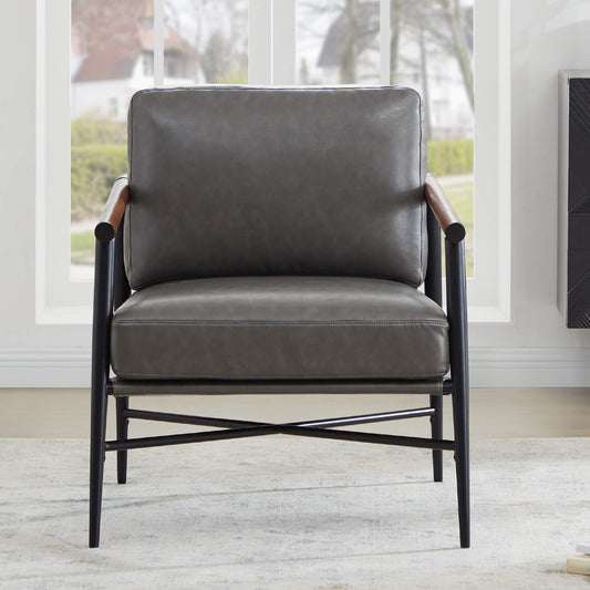 Modern Accent Chair in Elegant Velvet Upholstery