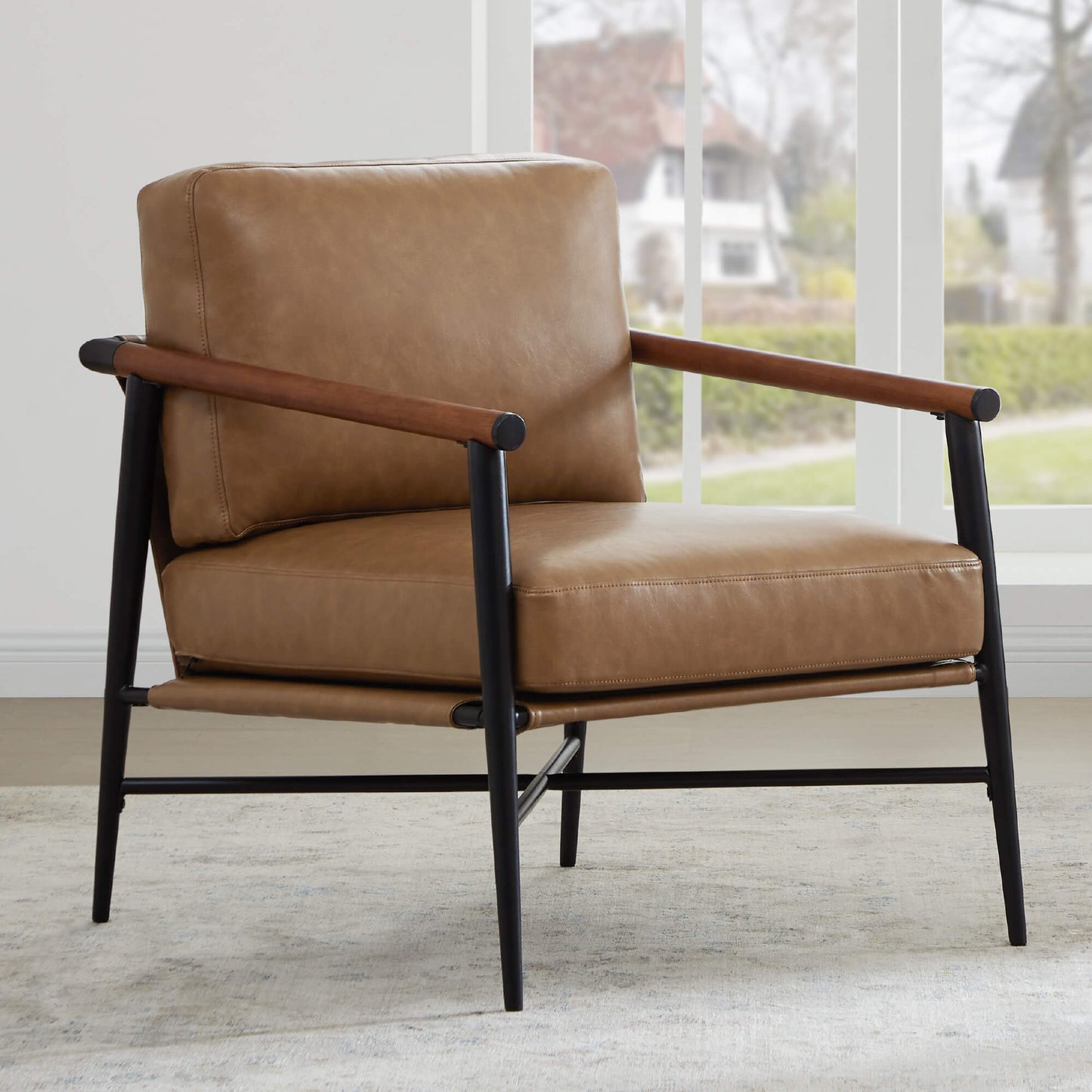 Modern Accent Chair in Elegant Velvet Upholstery