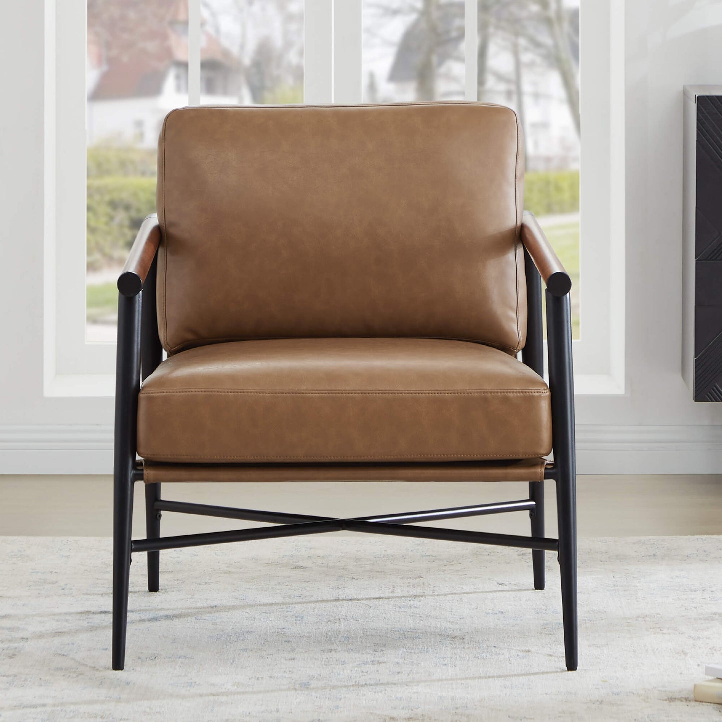 Modern Accent Chair in Elegant Velvet Upholstery