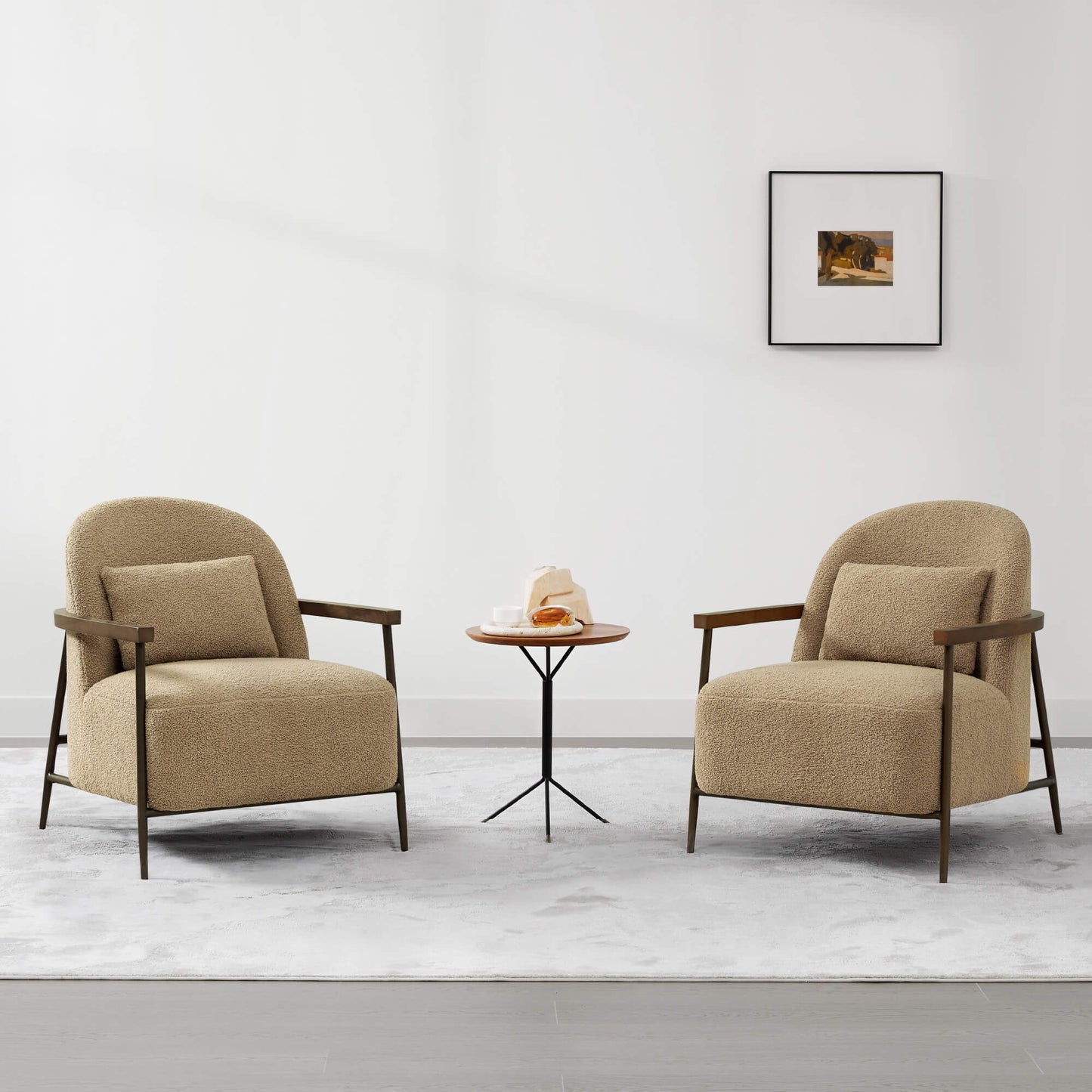 Modern Accent Chair with Curved Backrest