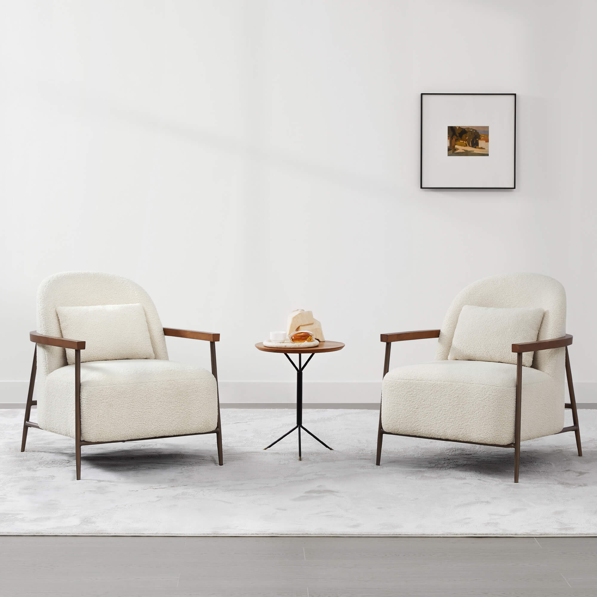 Modern Accent Chair with Curved Backrest