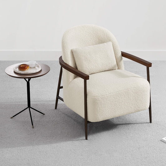 Modern Accent Chair with Curved Backrest