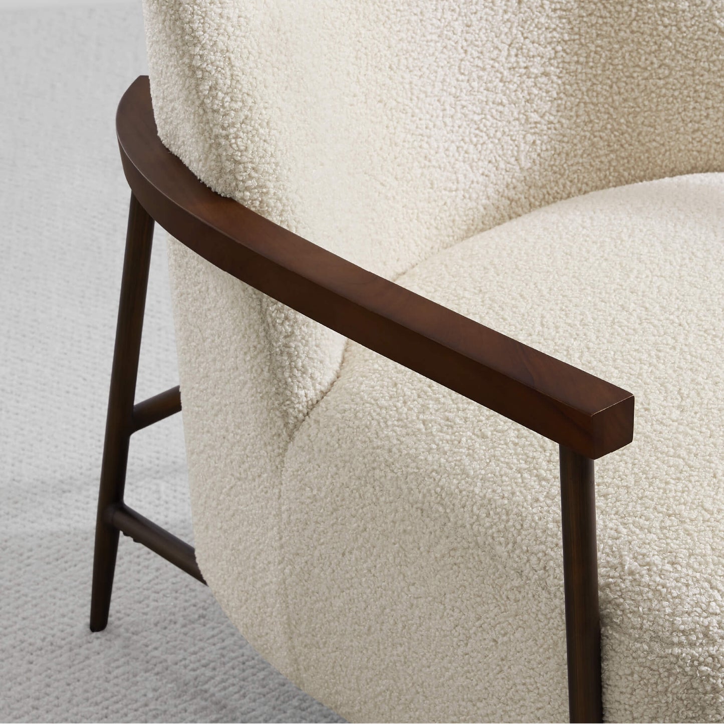 Modern Accent Chair with Curved Backrest