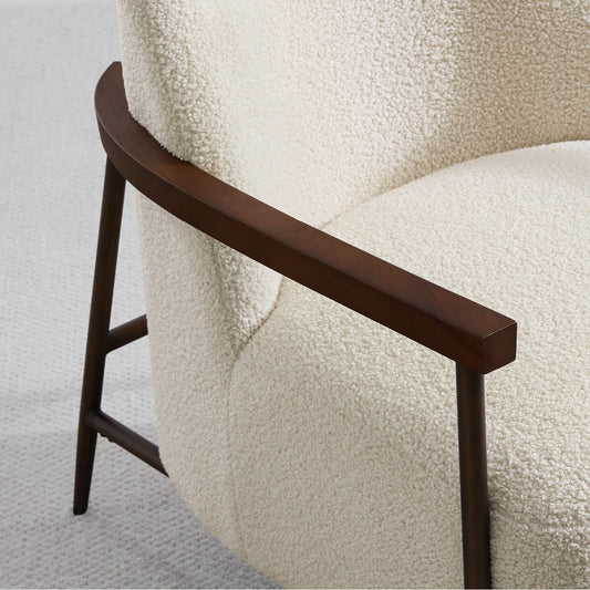 Modern Accent Chair with Curved Backrest