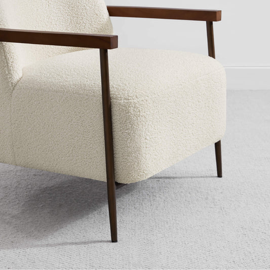 Modern Accent Chair with Curved Backrest
