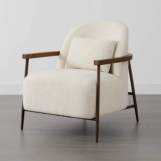 Modern Accent Chair with Curved Backrest