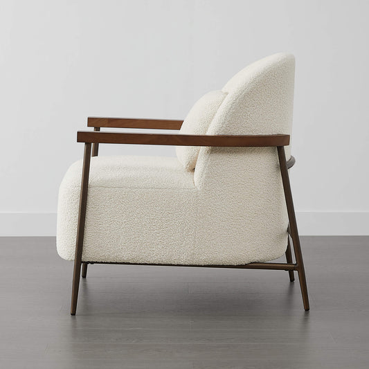 Modern Accent Chair with Curved Backrest