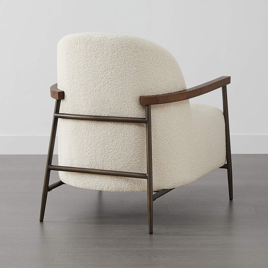 Modern Accent Chair with Curved Backrest