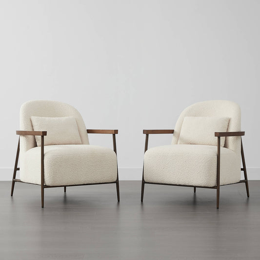 Modern Accent Chair with Curved Backrest
