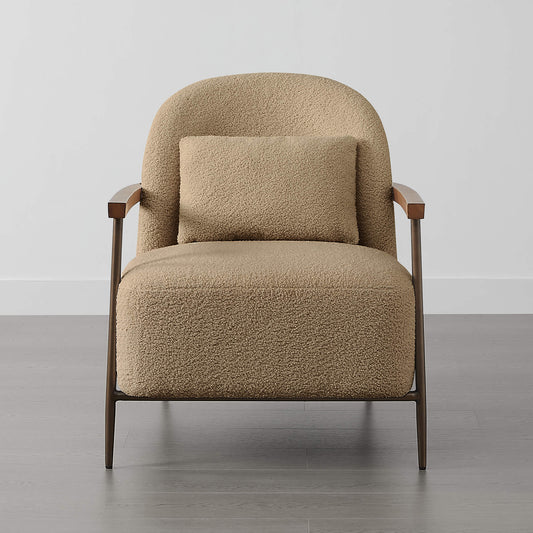 Modern Accent Chair with Curved Backrest