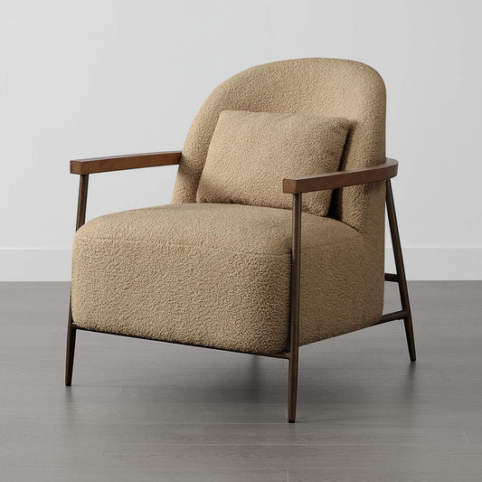 Modern Accent Chair with Curved Backrest