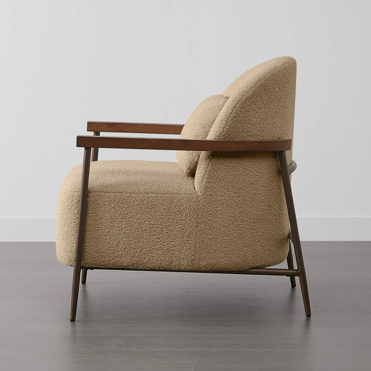 Modern Accent Chair with Curved Backrest