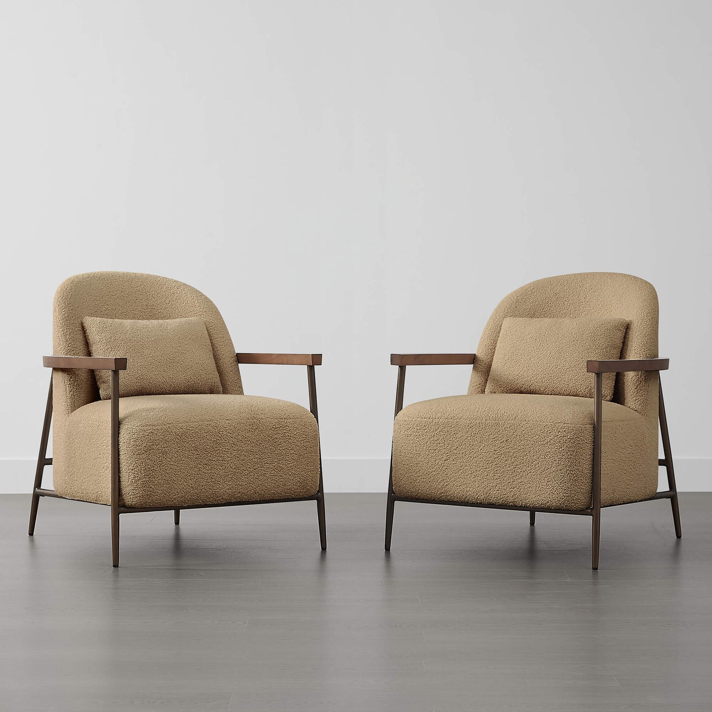 Modern Accent Chair with Curved Backrest