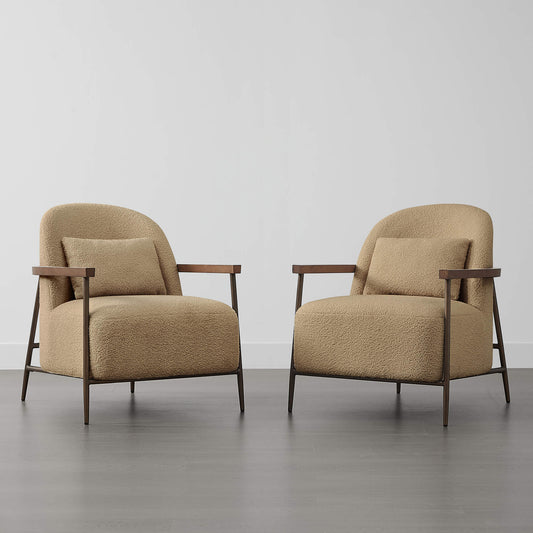 Modern Accent Chair with Curved Backrest