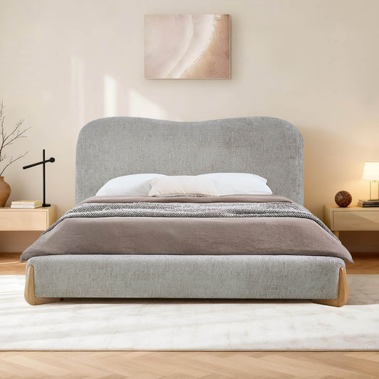 Modern Platform Bed with Wooden Legs and Clean Lines