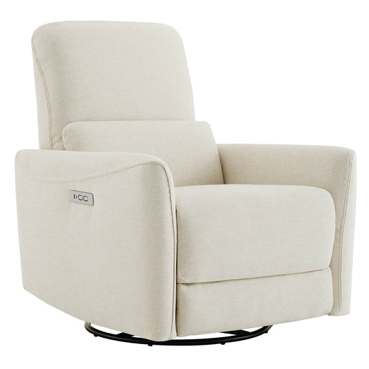 Modern Power Swivel Glider Recliner with Adjustable Headrest