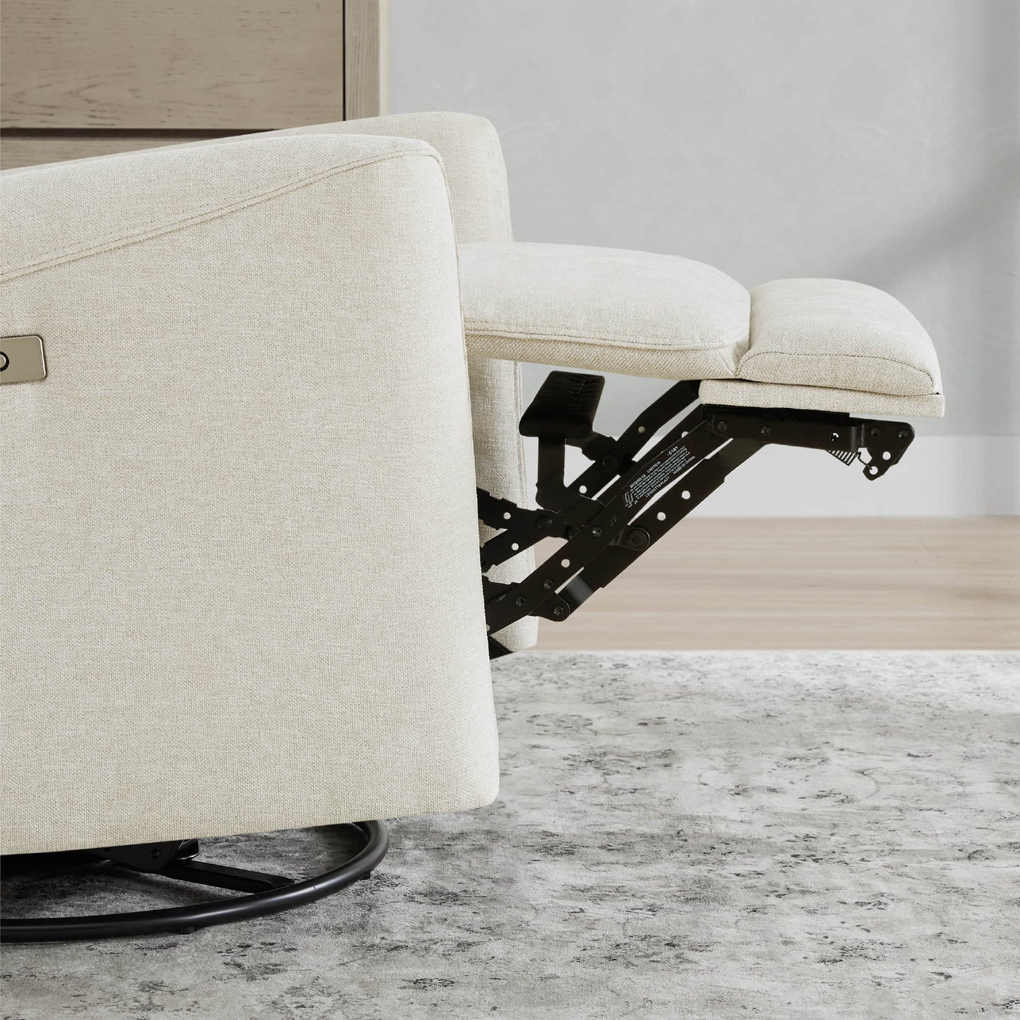 Modern Power Swivel Glider Recliner with Adjustable Headrest