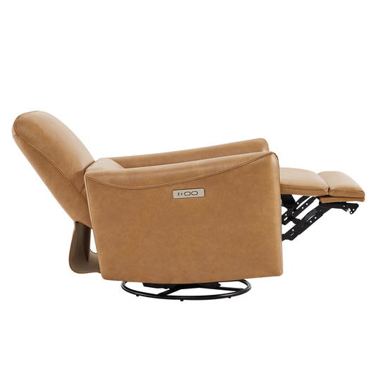 Modern Power Swivel Glider Recliner with Adjustable Headrest