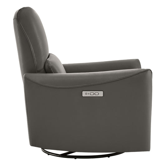 Modern Power Swivel Glider Recliner with Adjustable Headrest