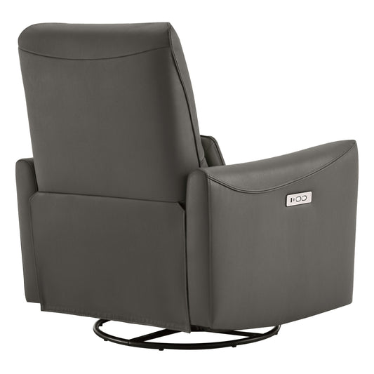 Modern Power Swivel Glider Recliner with Adjustable Headrest