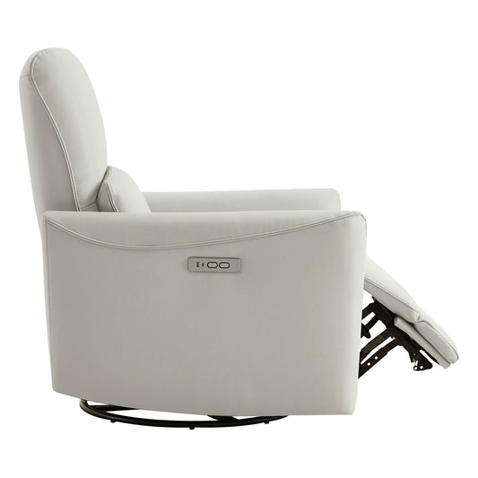 Modern Power Swivel Glider Recliner with Adjustable Headrest