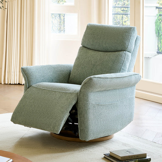 Modern Power Swivel Glider Recliner with Lumbar Support