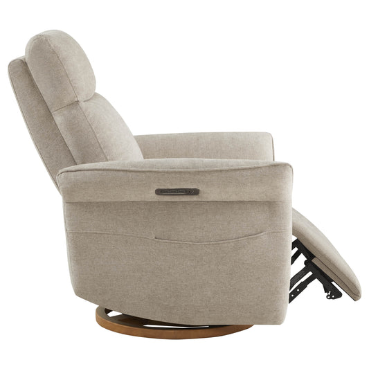Modern Power Swivel Glider Recliner with Lumbar Support