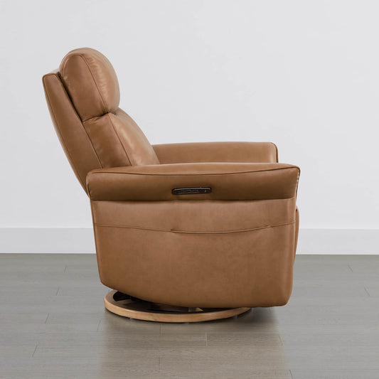 Modern Power Swivel Glider Recliner with Lumbar Support