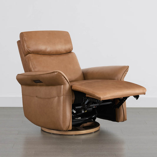 Modern Power Swivel Glider Recliner with Lumbar Support