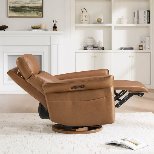 Modern Power Swivel Glider Recliner with Lumbar Support