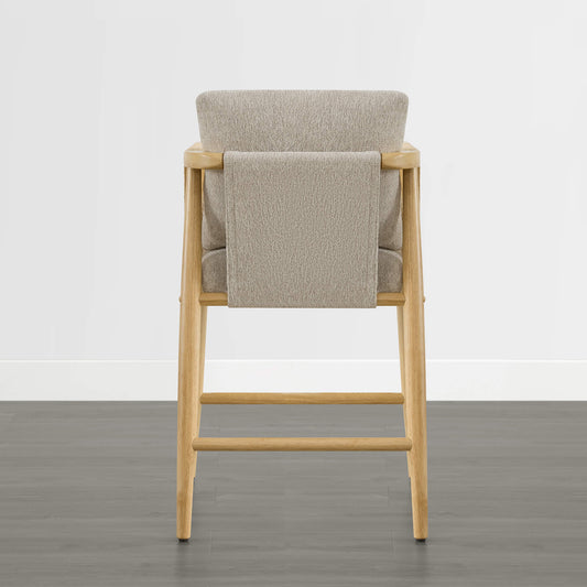 Modern Rope Counter Stools Set of 2 with Curved Back