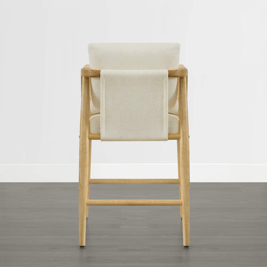 Modern Rope Counter Stools Set of 2 with Curved Back