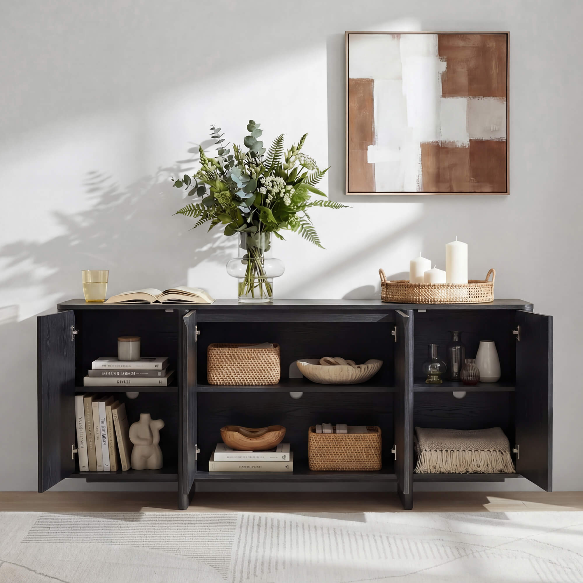 Modern Sideboard in 67” with Multi-Zone Design