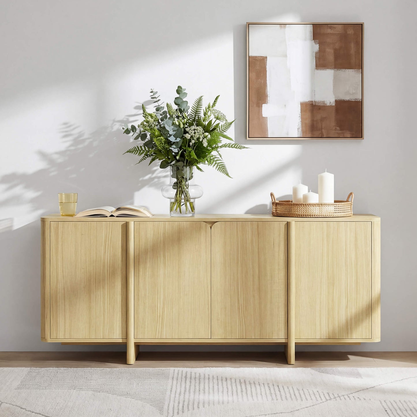 Modern Sideboard in 67” with Multi-Zone Design