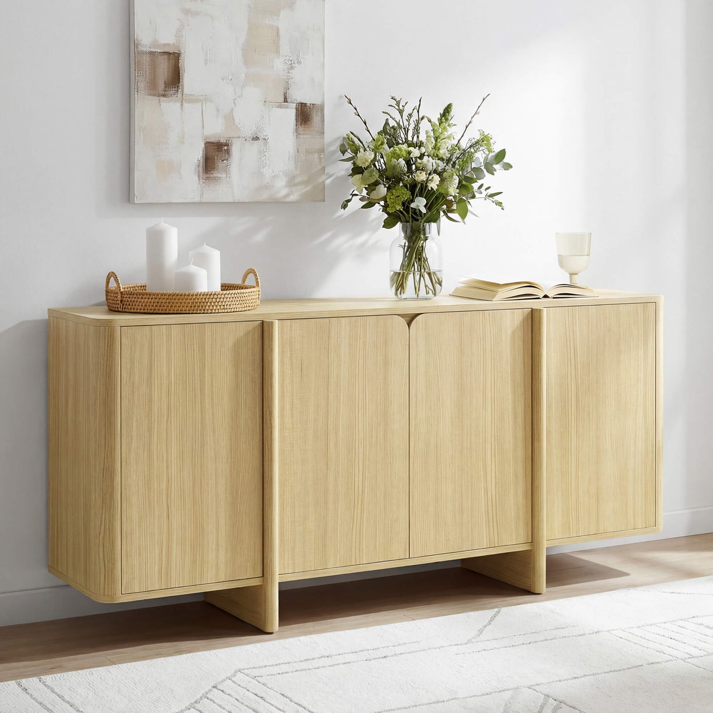 Modern Sideboard in 67” with Multi-Zone Design