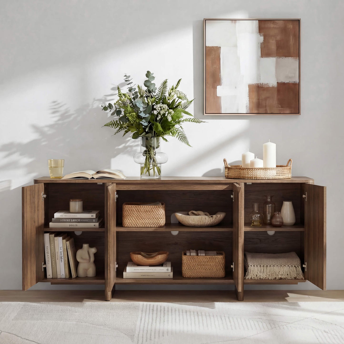 Modern Sideboard in 67” with Multi-Zone Design